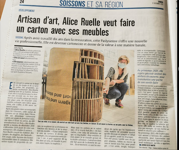 Création et carton dans la Presse – article de L’Union